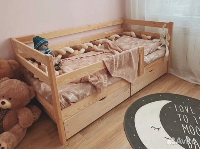 Кровать детская 160/80 из дерева (магазин)
