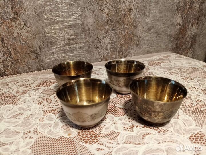 Набор из рюмок, мельхиор 4 шт