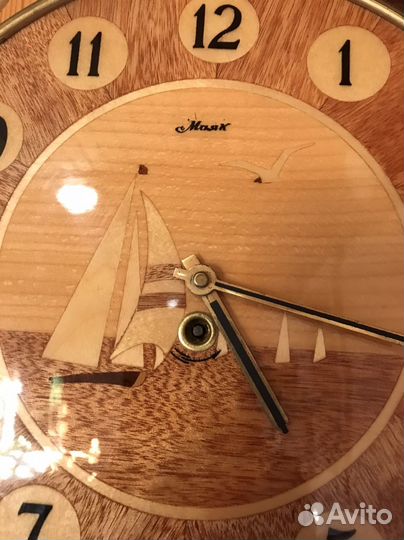 Настенные часы Маяк СССР парусник дерево