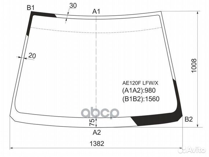 Стекло лобовое toyota corolla spacio 01-07/vers