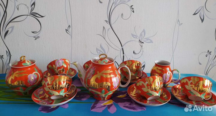 Чайный сервиз дулево Золотой олень