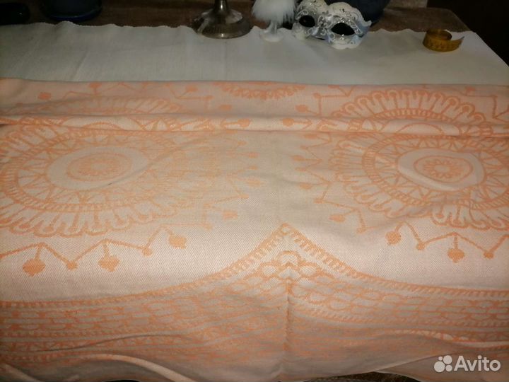 Скатерть натуральный лен и шёлк СССР