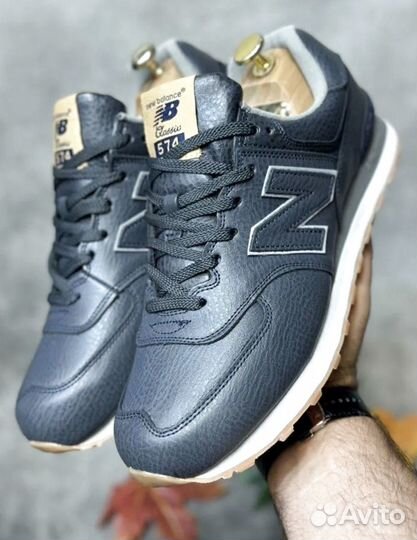 Мужские Кроссовки New Balance 574 кожаные