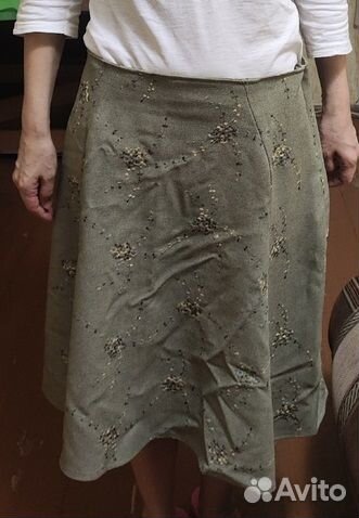 Юбка лен 46, с вышивкой (или обмен)
