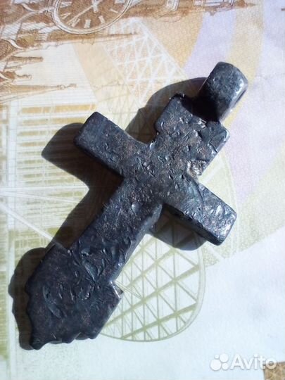 Крест нательный килевидный 17в. серебро