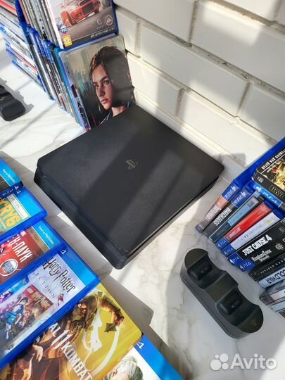 Sony playstation 4 slim 1tb+389 игр+2 джостика