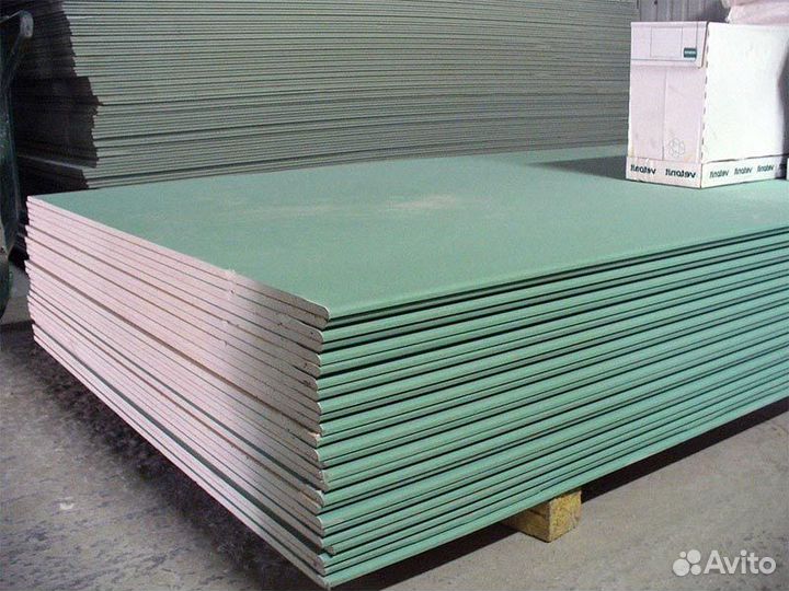 Гипсокартон влагостойкий кнауф 2700 х 1200 х 12,5мм кромка плук, лист