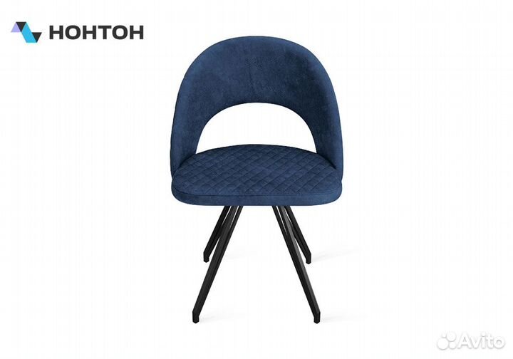 Стул Гэтсби К4 черный муар / микровелюр темно-синий