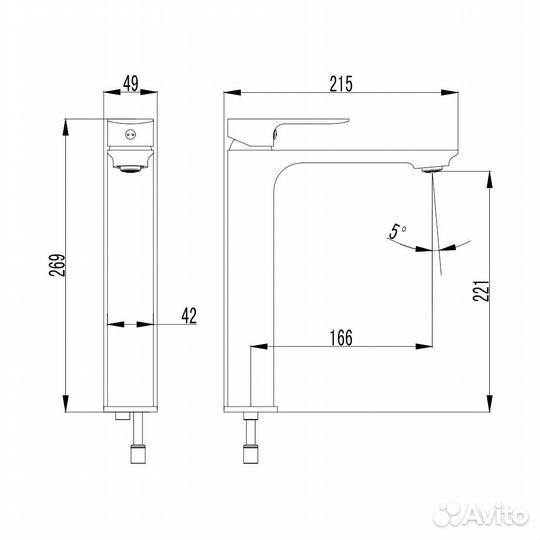Смеситель для раковины aquame Monza AQM6314MB черный матовый