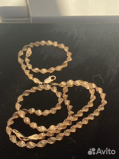 Цепочка серебро с позолотой Италия