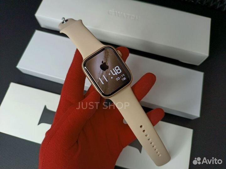 Часы Apple watch 8 (Бежевые, Оригинальная коробка)