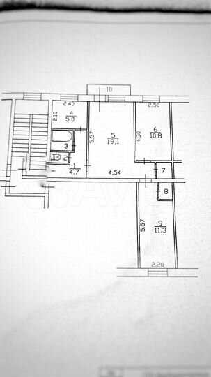 3-к. квартира, 55,8 м², 5/5 эт.