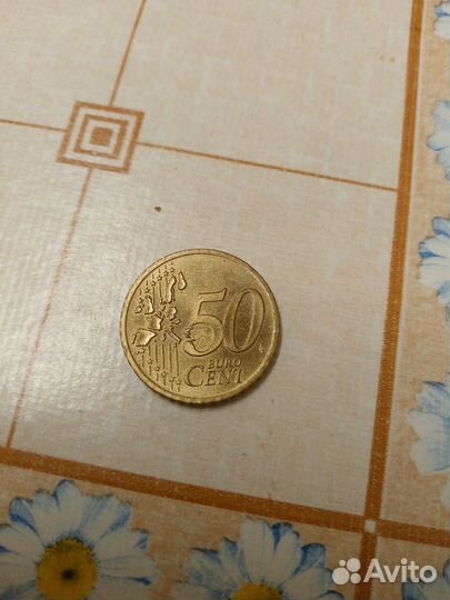Монета 50 euro cent