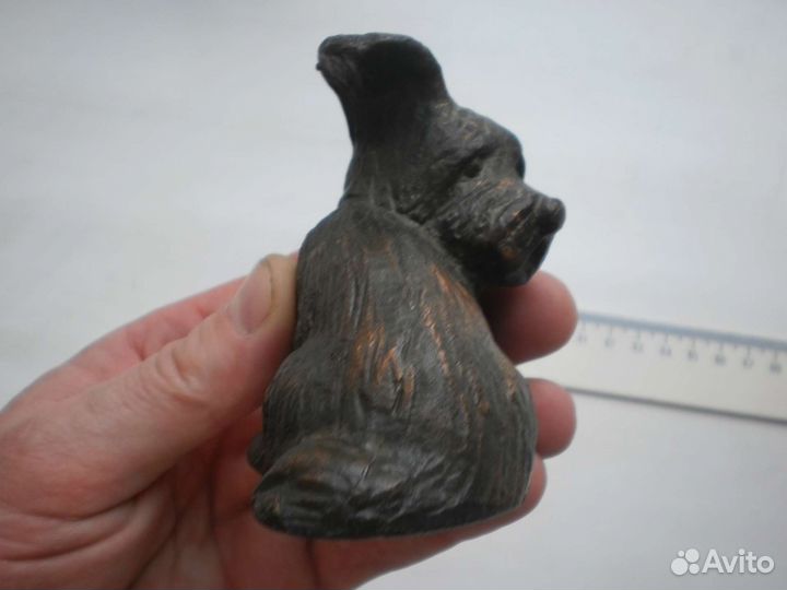Скульптура фигура собака щенок силумин 68*95*50мм