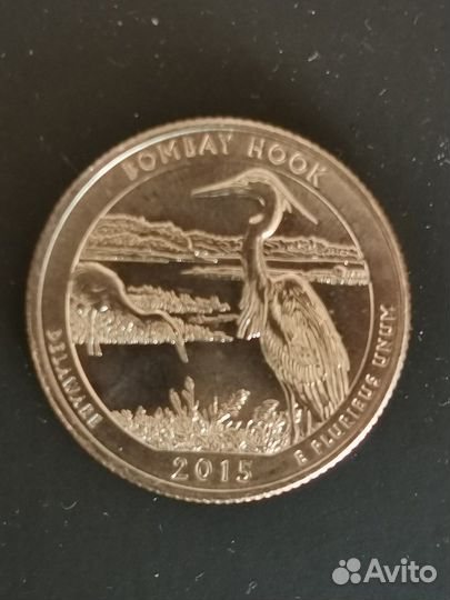 Монета США 25 центов 2015 года