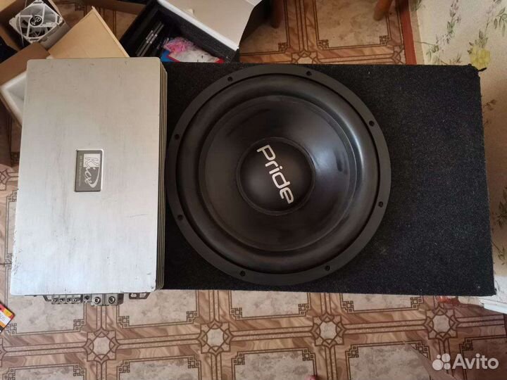 Сабвуфер pride hp 15, моноблок kick 1.900