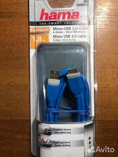Кабель USB 3.0 A ) micro-B Hama 39682 1.8 метра