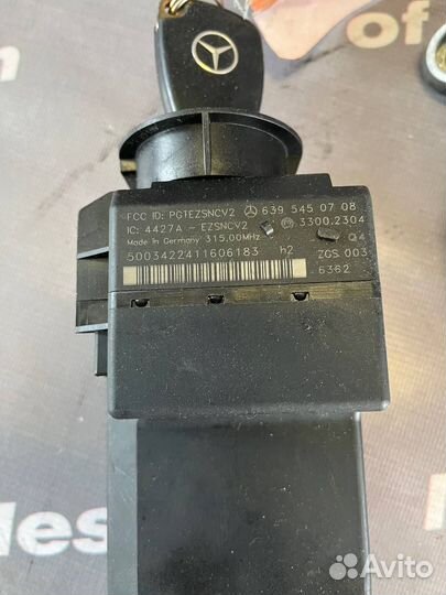 Эбу,замок зажигания с ключом,блокиратор руля w639