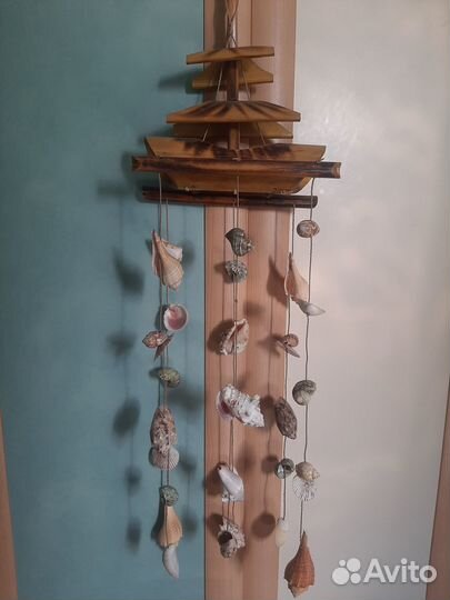 Ветерок бамбуковый с натуральными ракушками