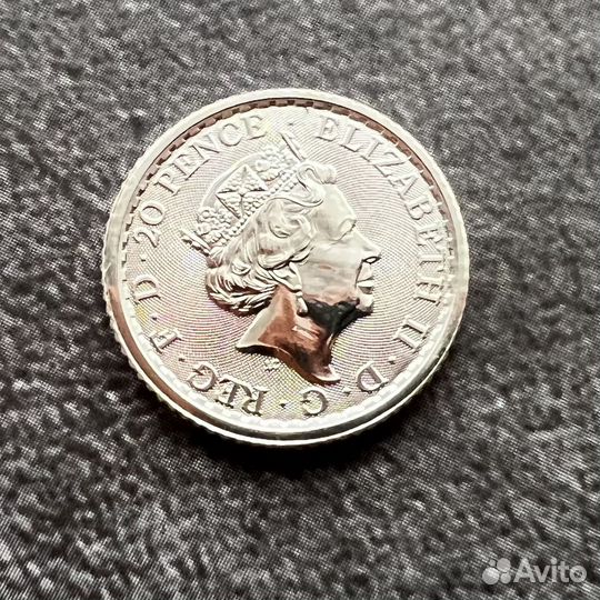 20 пенсов 2023 Британика 1/10 унции серебро