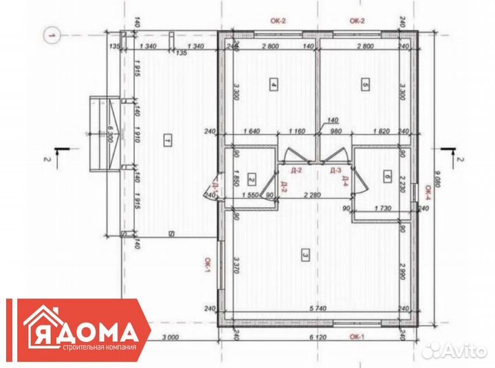 Дачный домик из бруса размером 9х6 (54 м²)