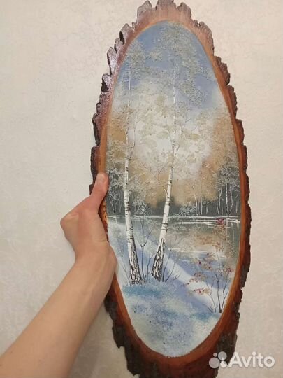 Панно из дерева на срезе