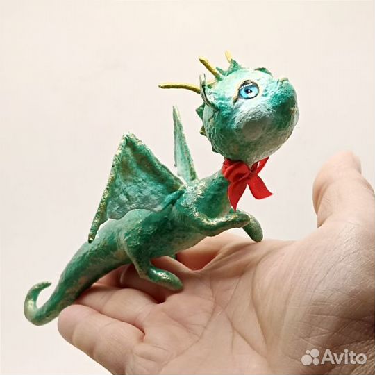 Ватная елочная игрушка Дракончик