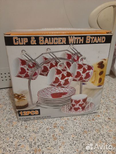 Набор кофейных чашек с блюдами 6 шт