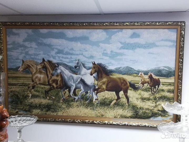 Картина гобелен Кони Лошади