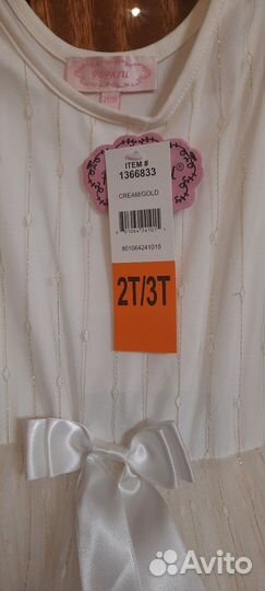 Нарядное платье для девочки новое на 2-3 года