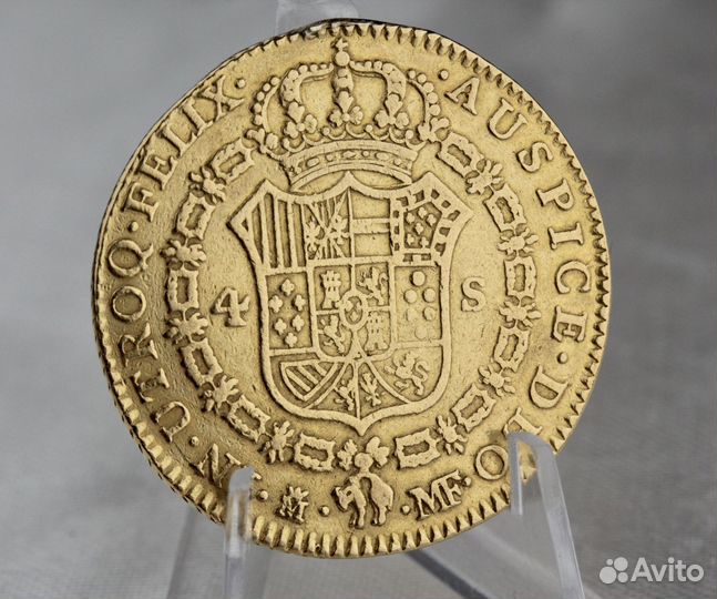 Монета 4 эскудо 1796г. Карл IV. Мадрид. Золото