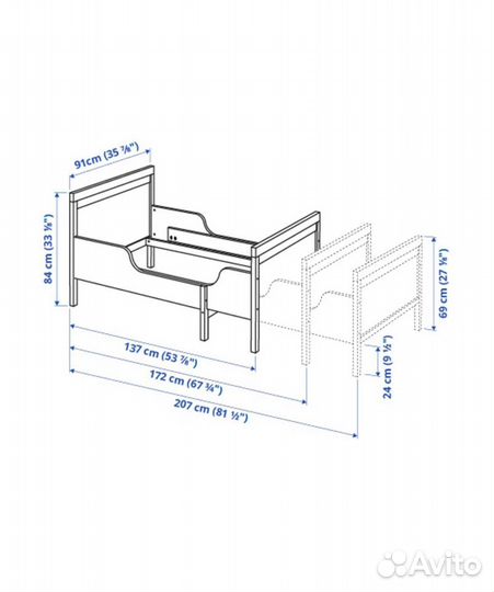 Растущая кровать IKEA икея