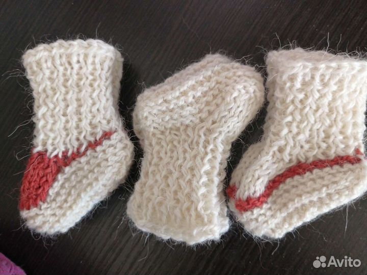 Шерстяные колючие носочки для недоношенных