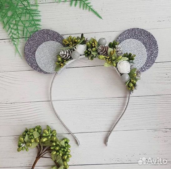 Новогодние Ободоки ушки мышки снежинка звездочка