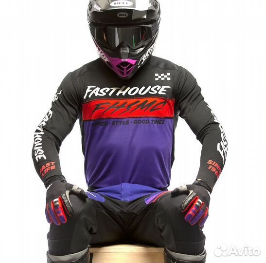 Джерси Fasthouse Elrod Evoke Jersey - Black/Purple