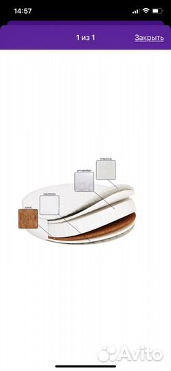 Матрац в круглую кроватку