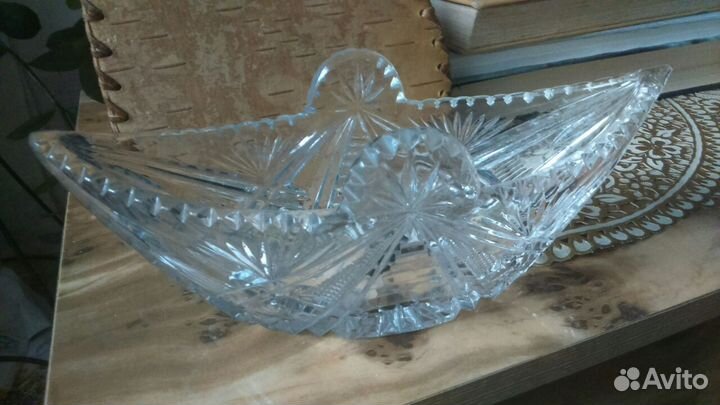 Ваза, ладья хрустальная, СССР