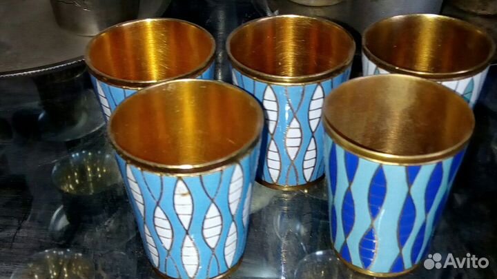 Стопка мельхиоровая в эмалях