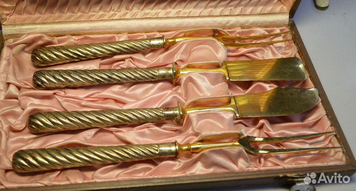 Десертный старинный набор серебро