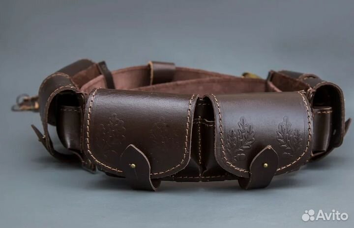 Патронташ на пояс кожаный N31