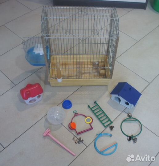 Клетка для грызунов попугаев + аксессуары