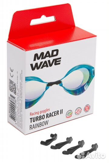 Очки для плавания mad wave turbo racer RainbowII