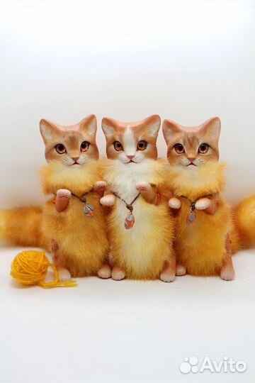 Игрушка Кошка в смешанной технике ручной работы