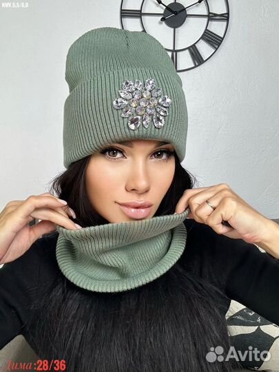 Шапка женская+снуд