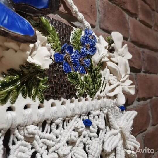 Макраме панно на керамической основе