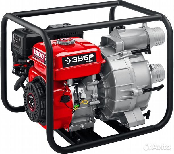 Зубр 1300 л/мин, мотопомпа бензиновая для грязной