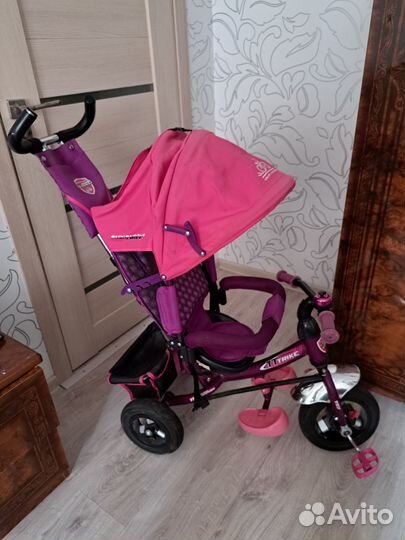 Детский велосипед трехколесный с ручкой бу