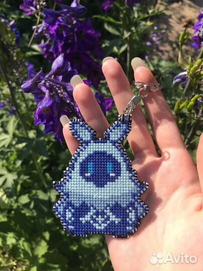 Брелок вышивка «Крио маг бездны» Геншин