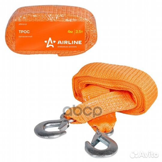 Трос буксировочный 3,5т, лента 4м (крюк-крюк) A