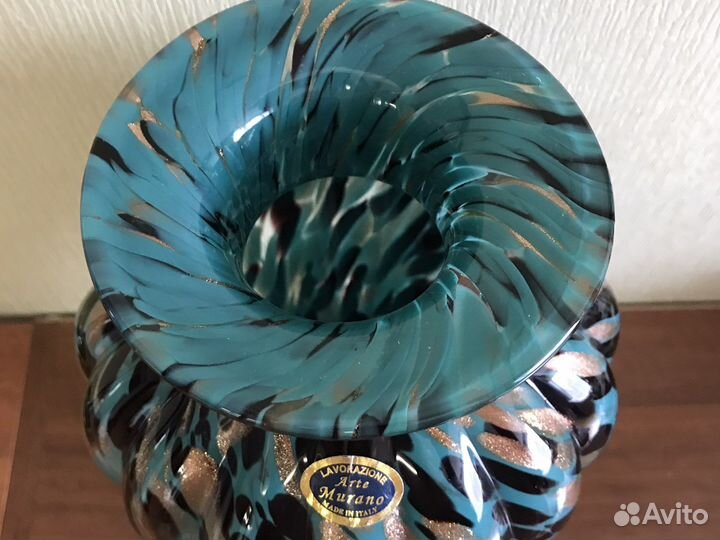 Ваза для цветов Мурановское стекло золочение